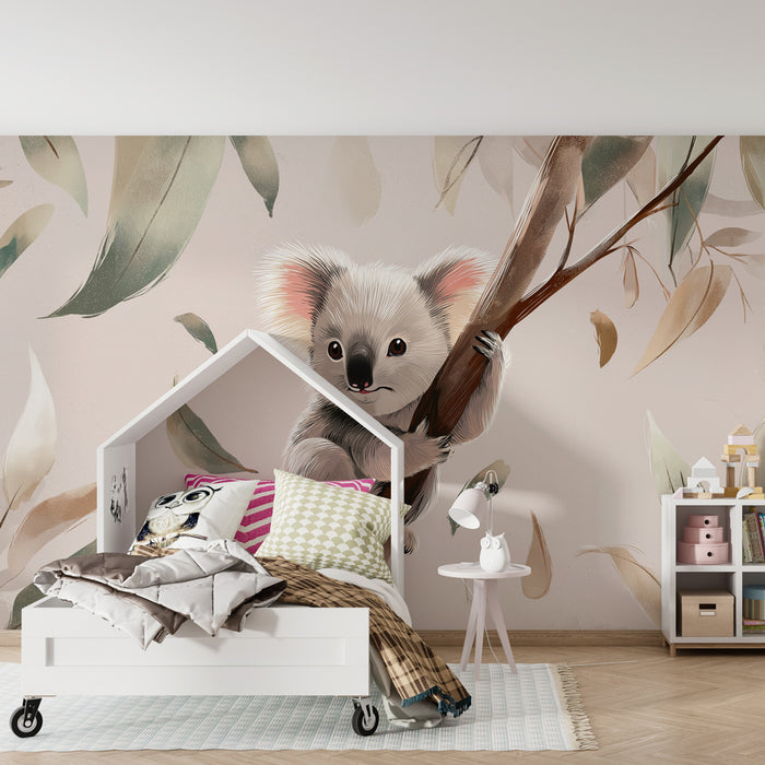Kinderkamer behang | Schattige koala in de natuur