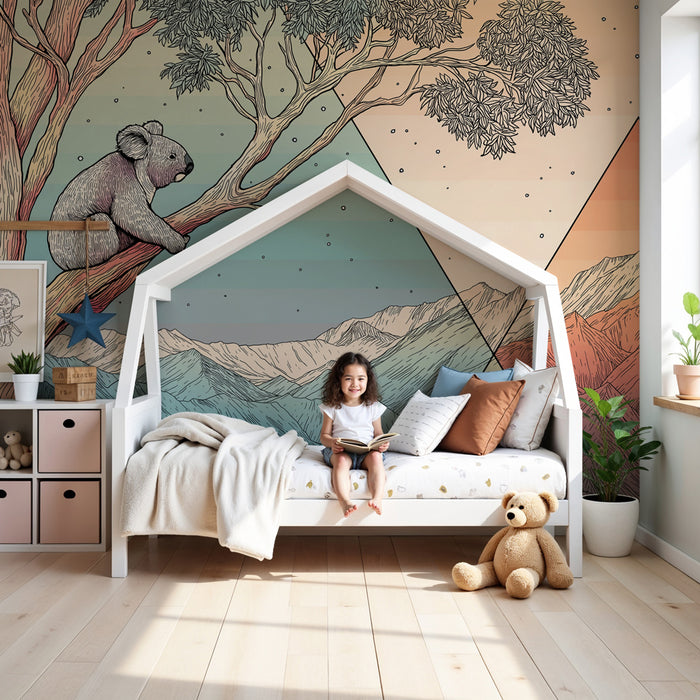 Papel de parede criança | Коала спокоен в омагьосан пейзаж