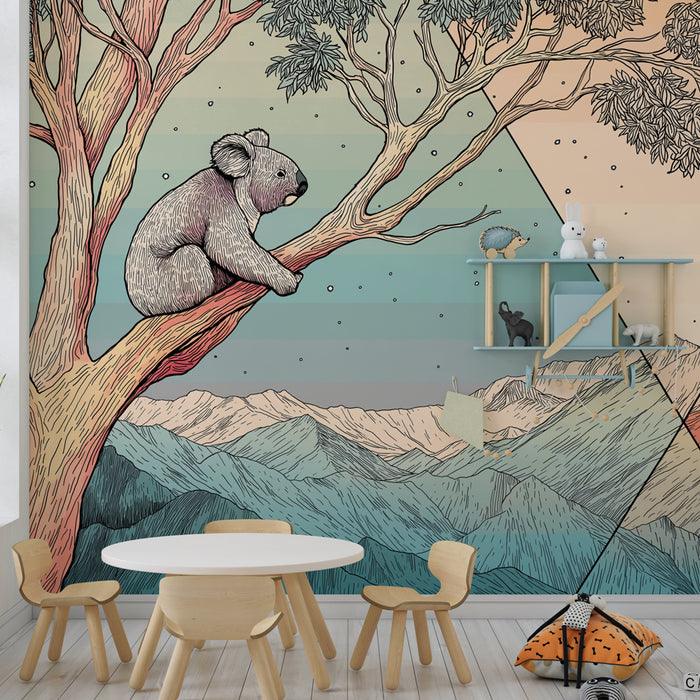 Papel de parede criança | Коала спокоен в омагьосан пейзаж