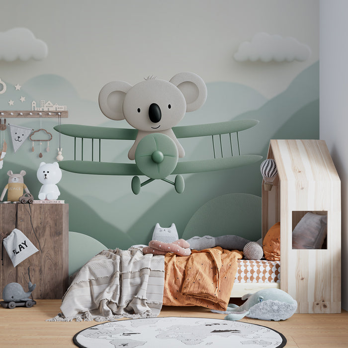 Detská izba tapeta | Koala pilot a horská krajina