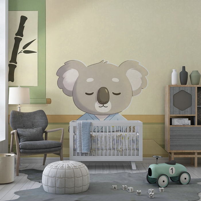 Papier peint chambre enfant | Koala zen dans un dojo