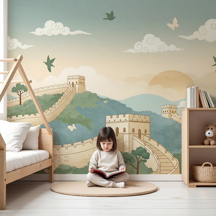 Children's bedroom wallpaper | The Great Wall and enchanting landscapes
