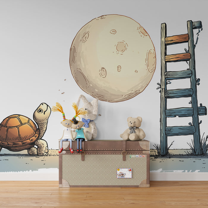 Papel pintado infantil | La tortuga y la luna