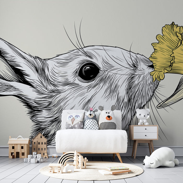 Barntapet | Nyfiken kanin och lysande påsklilja