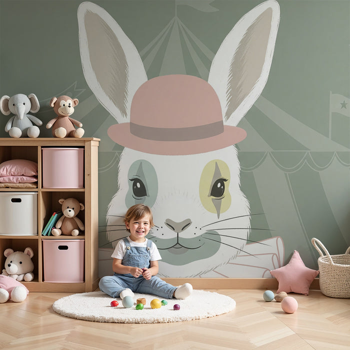 Kinderkamer behang | Grappige circus konijn