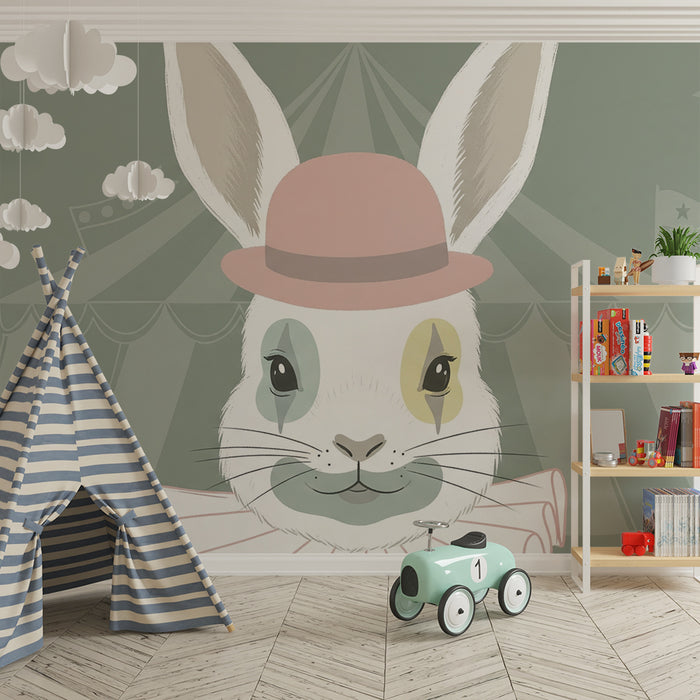 Kinderkamer behang | Grappige circus konijn