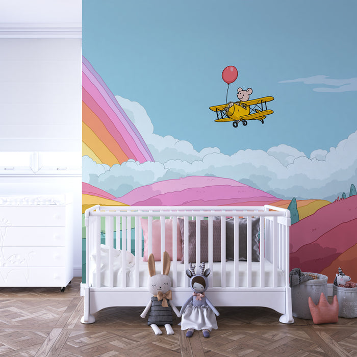 Papier peint chambre enfant | Le voyage magique dans le ciel coloré