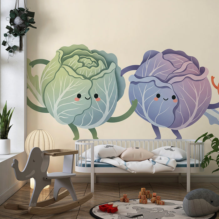 Kids' Room Wallpaper | Playful Colorful Vegetables for a Cheerful Look