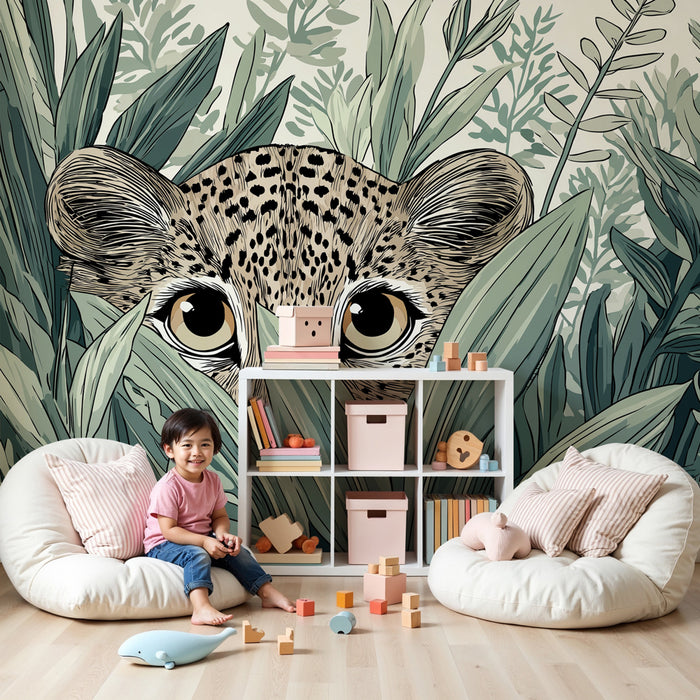 Tapety dla dzieci | Ciekawy leopard w dżungli
