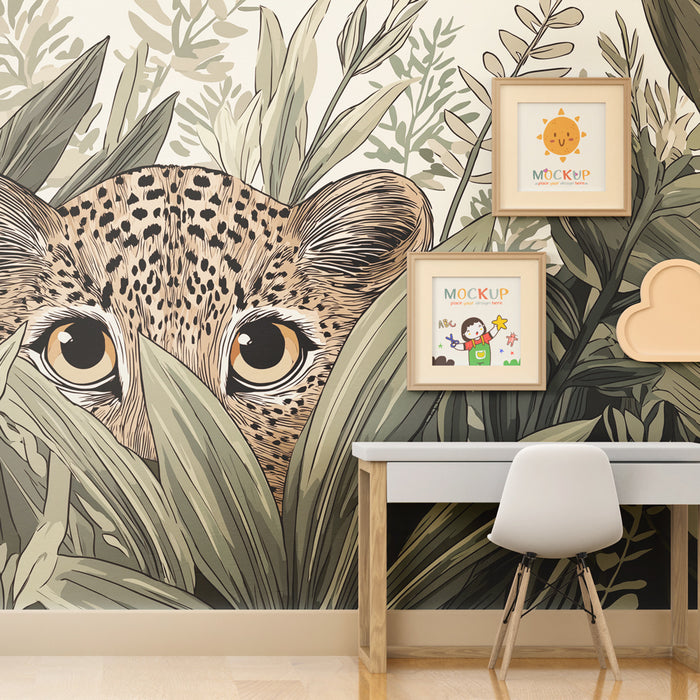Tapety dla dzieci | Ciekawy leopard w dżungli