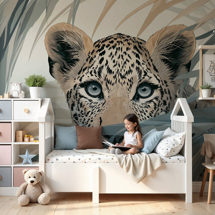 Børneværelse tapet | Leopard i junglen