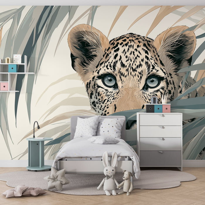 Børneværelse tapet | Leopard i junglen