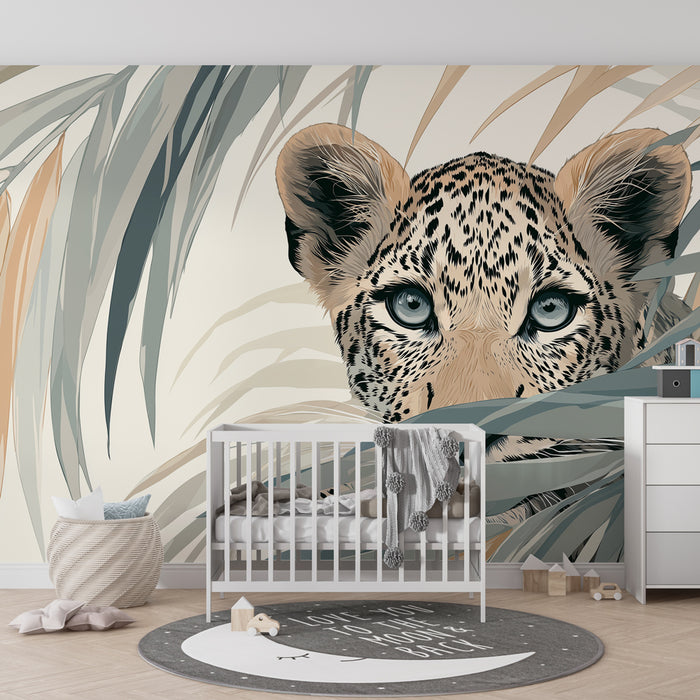 Børneværelse tapet | Leopard i junglen