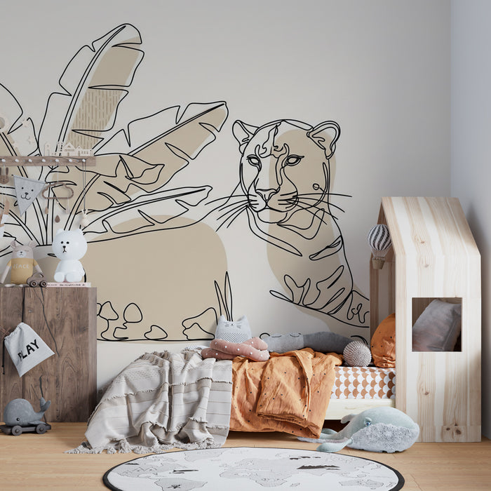Kinderkamer behang | Stijlvolle luipaard in de jungle