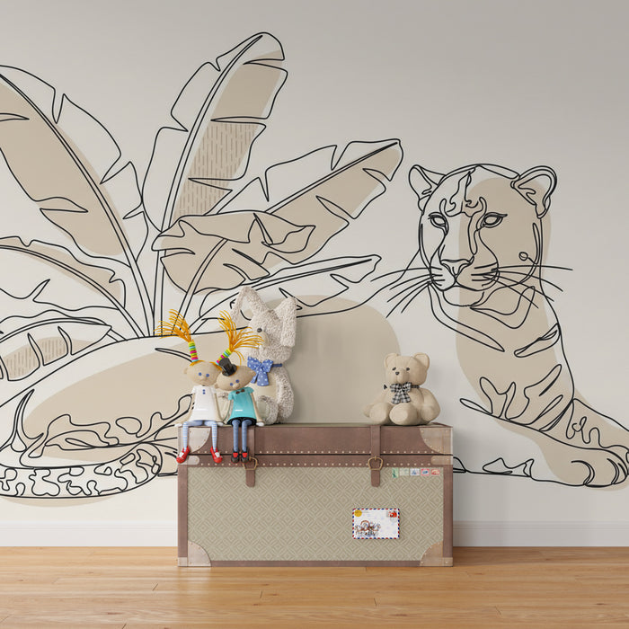 Kinderkamer behang | Stijlvolle luipaard in de jungle