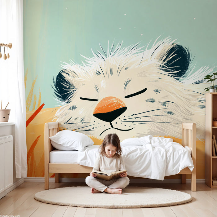 Carta da parati bambini | Leopardo addormentato nella savana