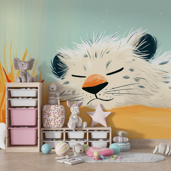 Carta da parati bambini | Leopardo addormentato nella savana