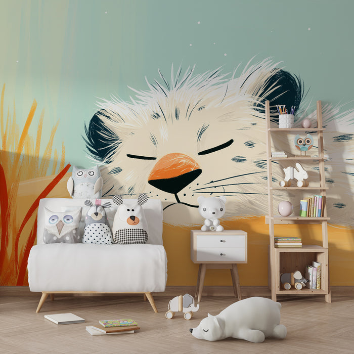 Carta da parati bambini | Leopardo addormentato nella savana