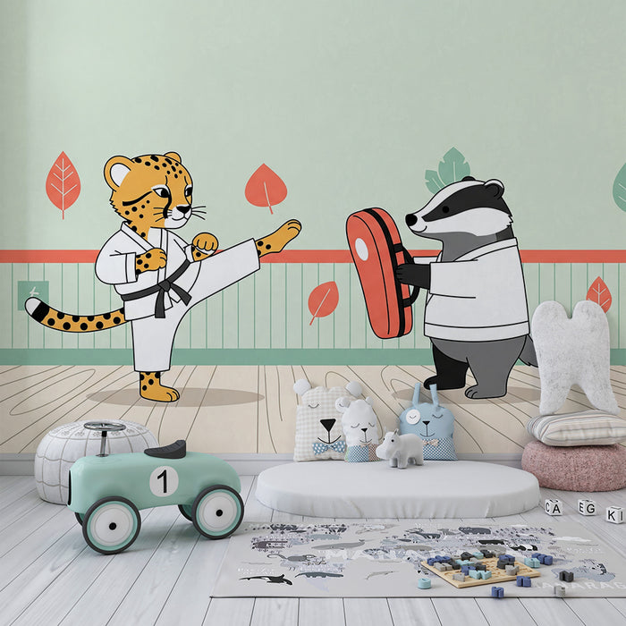 Barnetapet med leopard og grevling i karate
