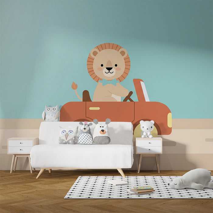 Barntapet | Äventyrlig lejon i bil