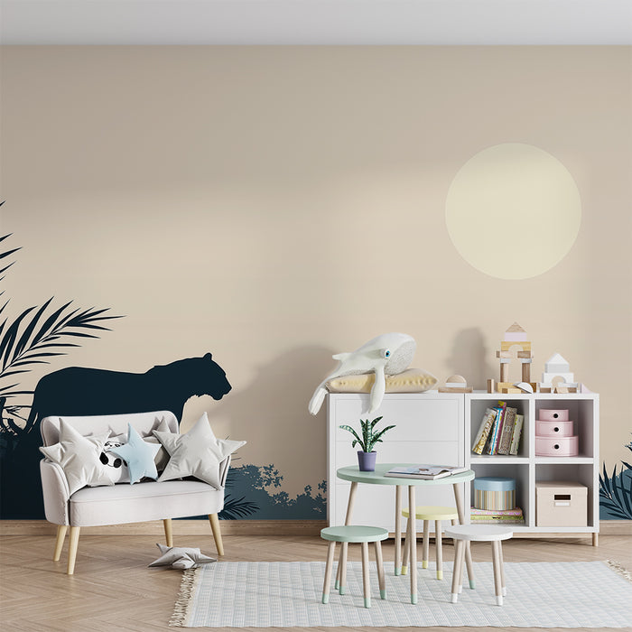 Gyermekszoba tapéta | Fenséges oroszlán a naplementében az dzsungelben