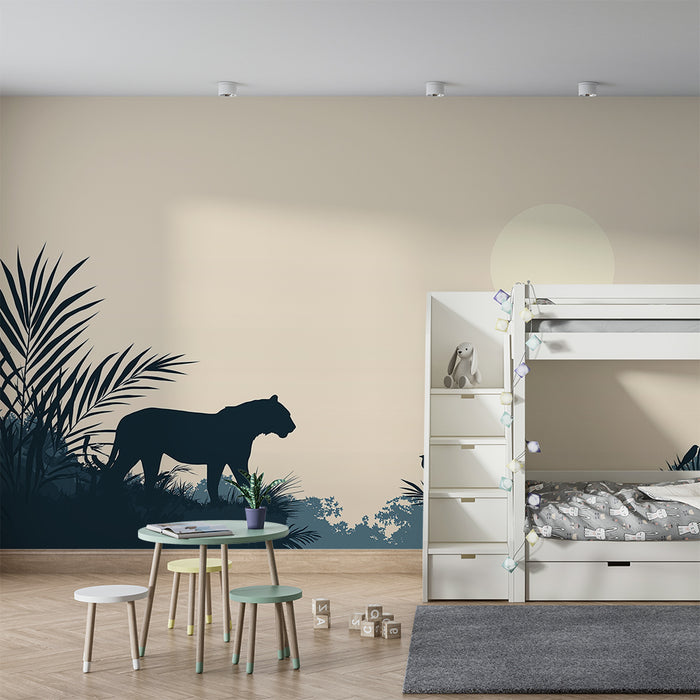 Gyermekszoba tapéta | Fenséges oroszlán a naplementében az dzsungelben