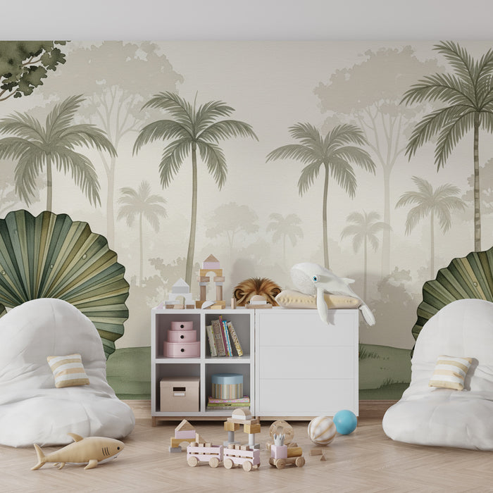 Papier peint chambre enfant | Lion majestueux dans la jungle