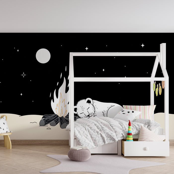 Barntapet | Sovande lejonunge under stjärnorna