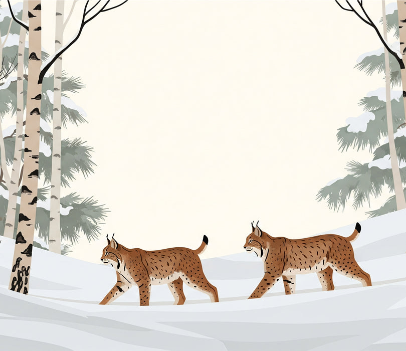 Carta da parati per camera bambini | Lince in un paesaggio invernale
