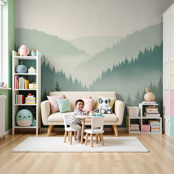 Barntapet | Underbar dimmig och fridfull skog