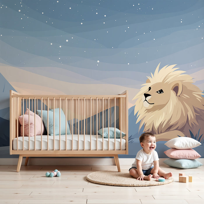 Lastenhuoneen tapetti | Majesteettinen leijona auringonlaskussa