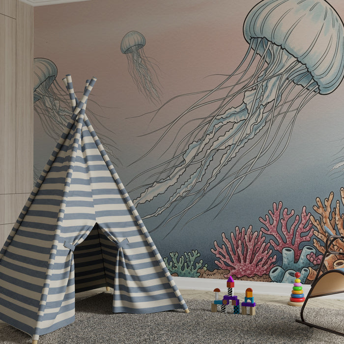 Papier peint chambre enfant | Médecins des mers et récifs coralliens