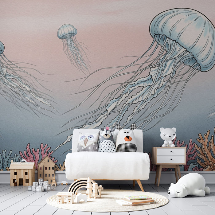 Papier peint chambre enfant | Médecins des mers et récifs coralliens