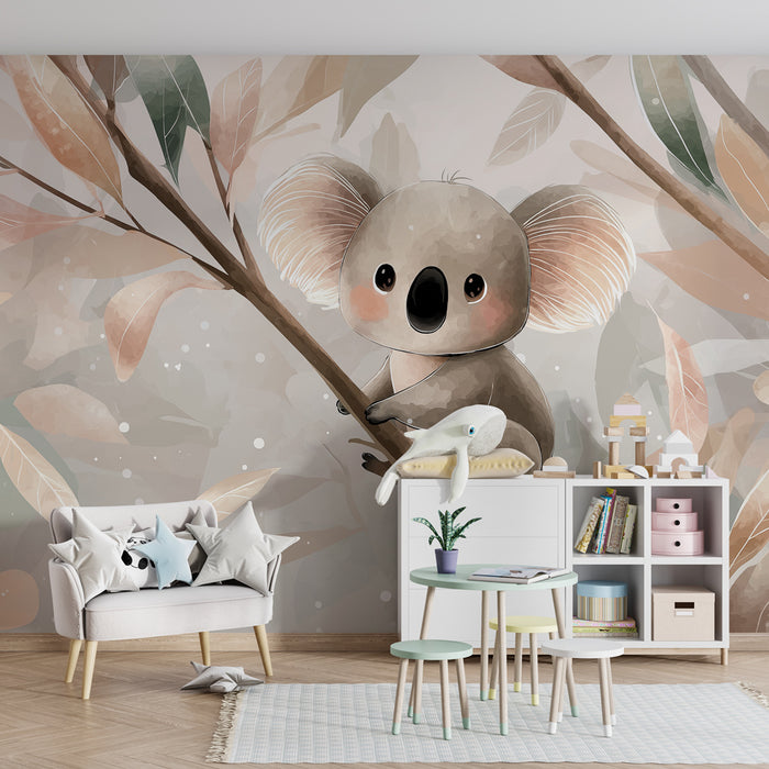 Kinderkamer behang | Schattige koala in de takken