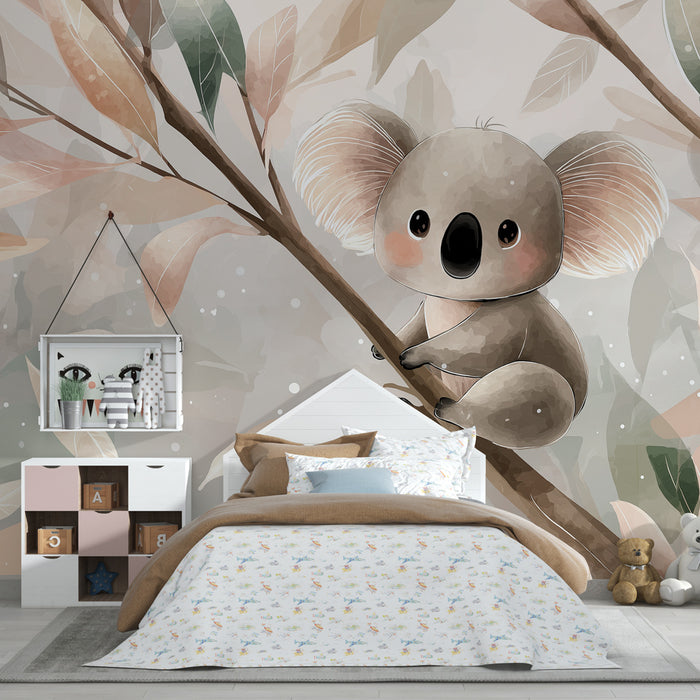 Kinderkamer behang | Schattige koala in de takken