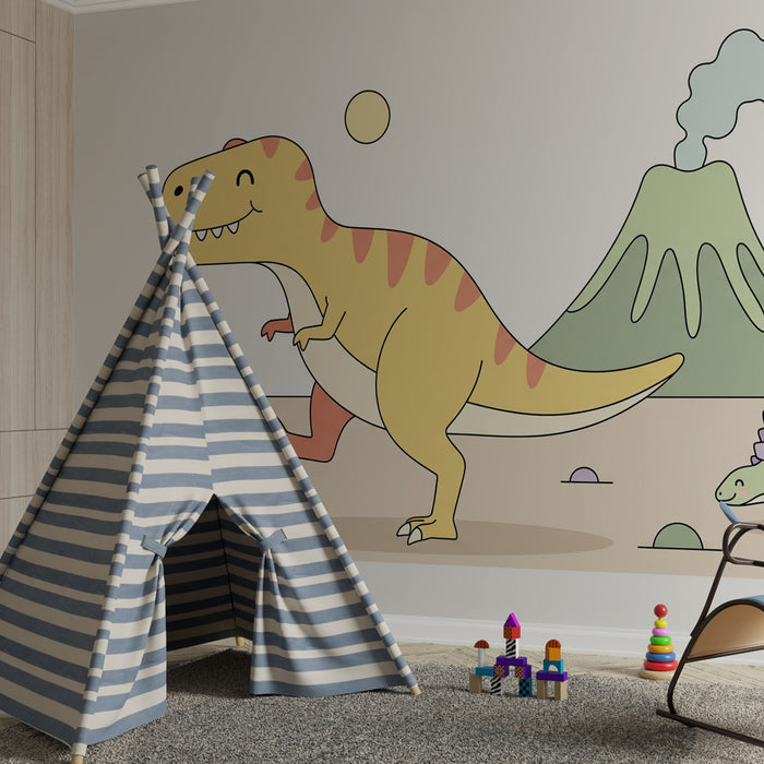 Kids room wallpaper | Värviline dinosauruste maailm
