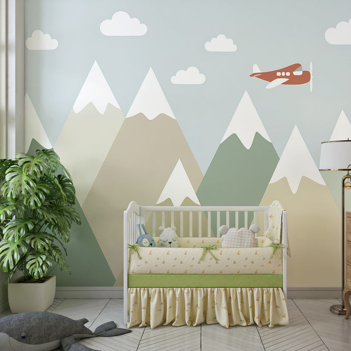 Kids room wallpaper | Rahu tekitavad mäed ja pilved