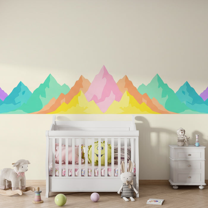 Kids room wallpaper | Colorful and soothing mountains