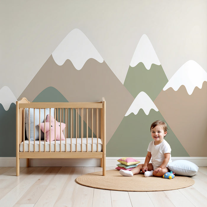 Kinderzimmer Tapete | Sanfte und friedliche Berge