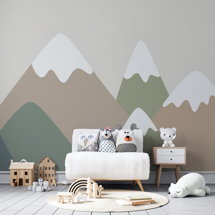 Kinderzimmer Tapete | Sanfte und friedliche Berge