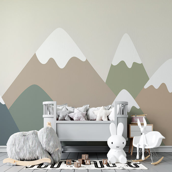 Kinderzimmer Tapete | Sanfte und friedliche Berge