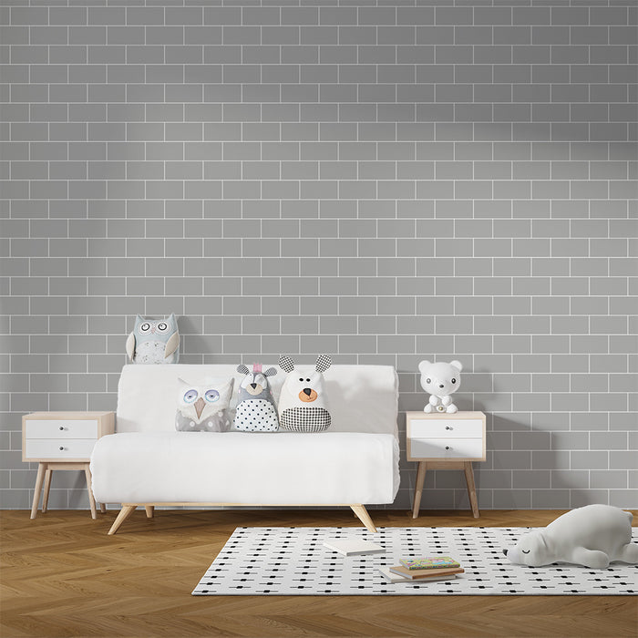 Barnrumspapper för barn | Elegant grå tegelsten