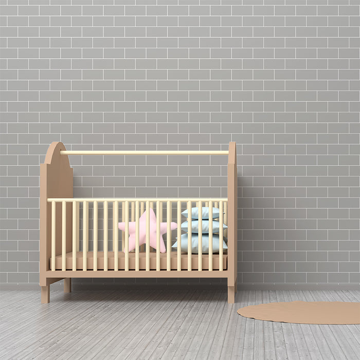 Barnrumspapper för barn | Elegant grå tegelsten