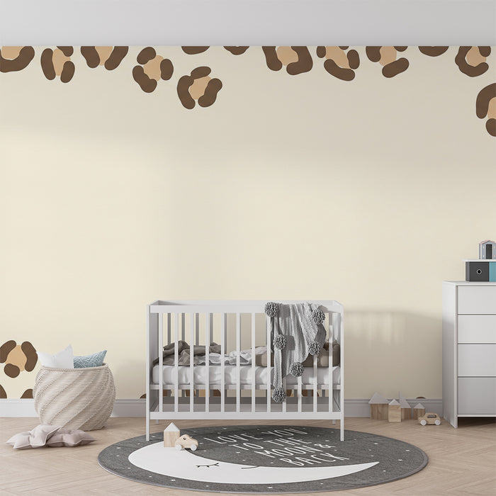 Kids' room wallpaper | Soft leopard print on cream background