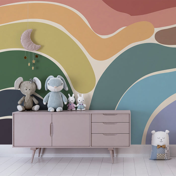 Papel pintado infantil | Diseños abstractos en colores suaves y armoniosos