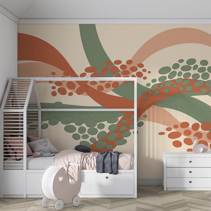Papel de parede criança | Padrões abstratos com formas orgânicas em tons suaves