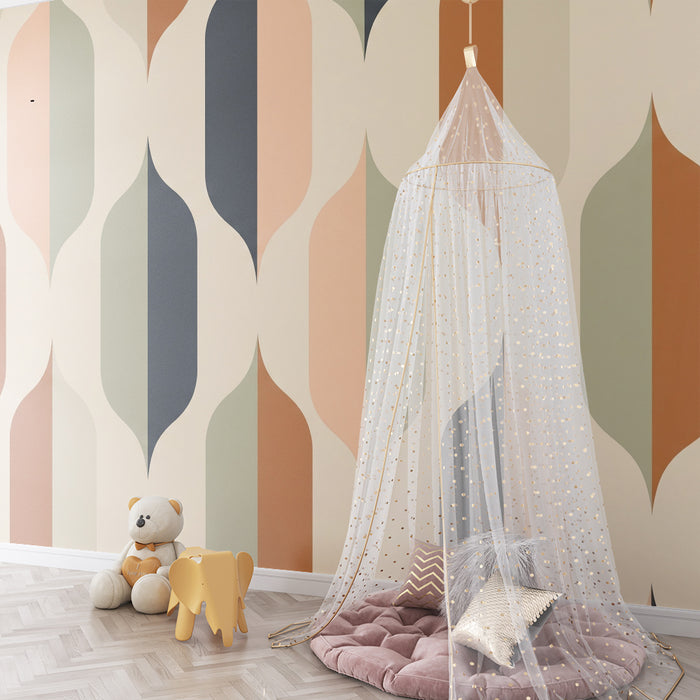 Kids room wallpaper | Geometric patterns in soft and modern colors