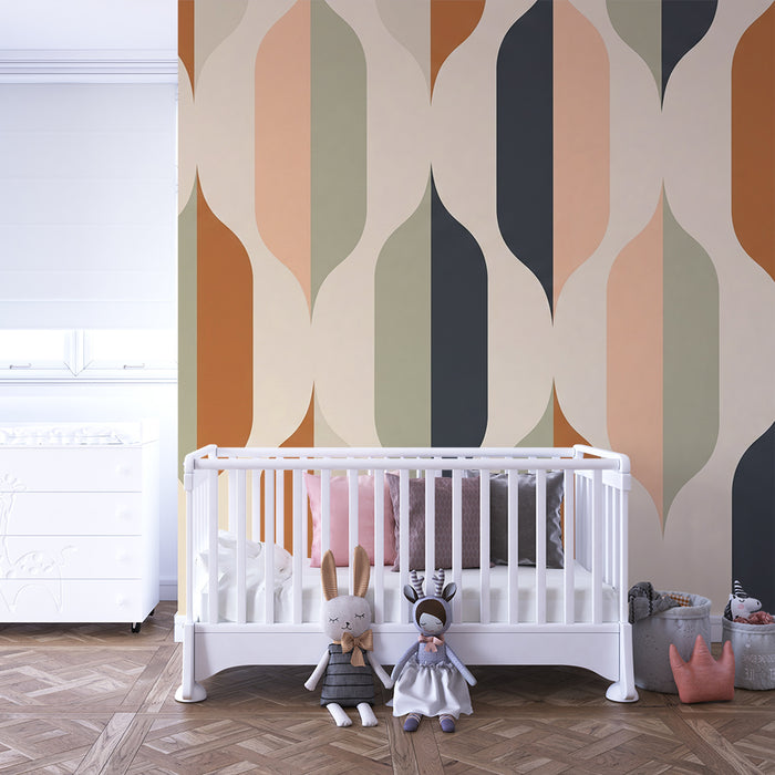 Kids room wallpaper | Geometric patterns in soft and modern colors