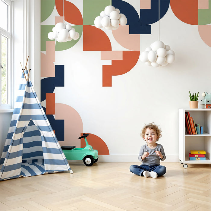 Tapet pentru cameră de copii | Modele geometrice colorate