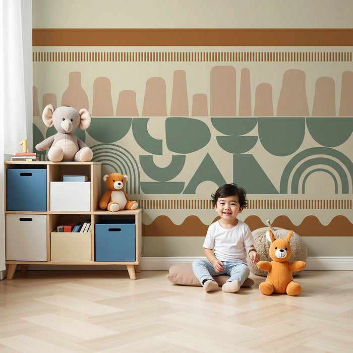 Papel pintado para habitación infantil | Diseños geométricos de colores con un toque moderno